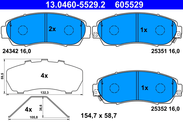Kit pastiglie freno, Freno a disco - 13.0460-5529.2 ATE