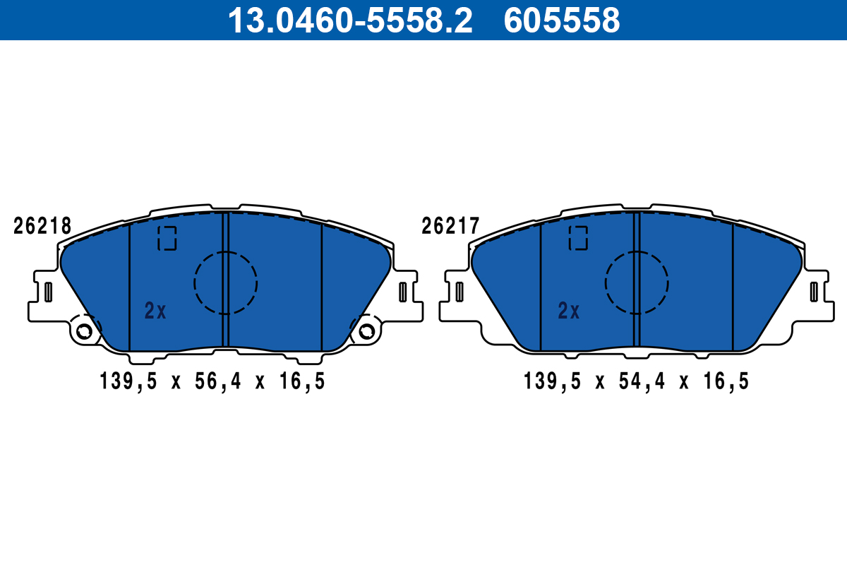 Brake Pad Set, disc brake - 13.0460-5558.2 ATE