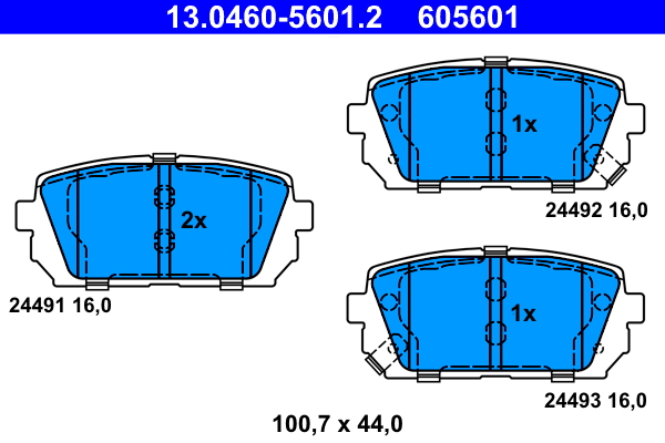 Brake Pad Set, disc brake - 13.0460-5601.2 ATE