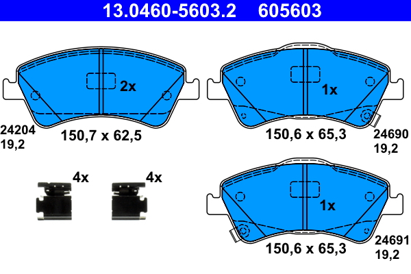 Kit pastiglie freno, Freno a disco - 13.0460-5603.2 ATE