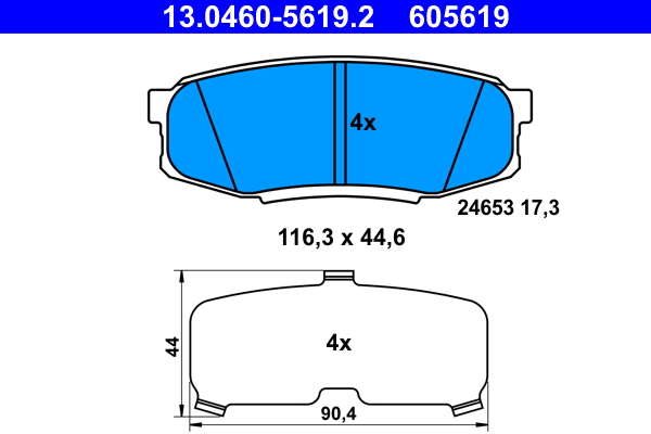 Kit pastiglie freno, Freno a disco - 13.0460-5619.2 ATE