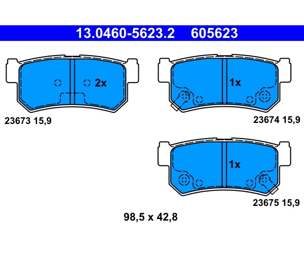 Brake Pad Set, disc brake - 13.0460-5623.2 ATE