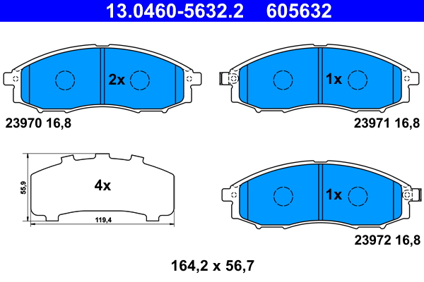 Kit pastiglie freno, Freno a disco - 13.0460-5632.2 ATE