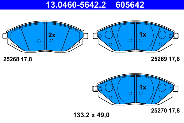 Brake Pad Set, disc brake - 13.0460-5642.2 ATE