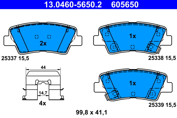 Kit pastiglie freno, Freno a disco - 13.0460-5650.2 ATE