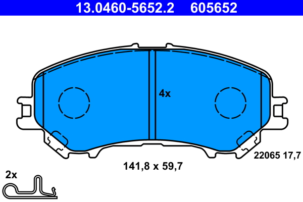 Kit pastiglie freno, Freno a disco - 13.0460-5652.2 ATE