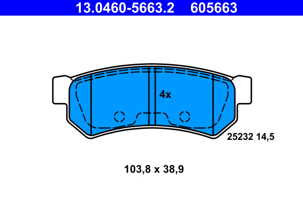 Kit pastiglie freno, Freno a disco - 13.0460-5663.2 ATE