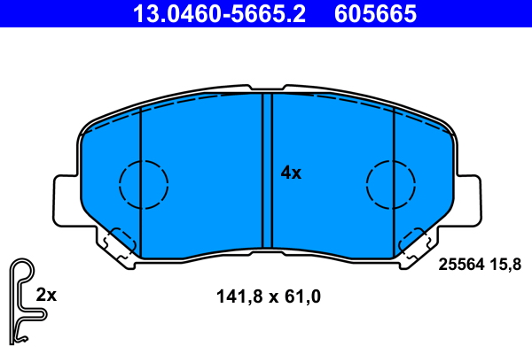 Brake Pad Set, disc brake - 13.0460-5665.2 ATE