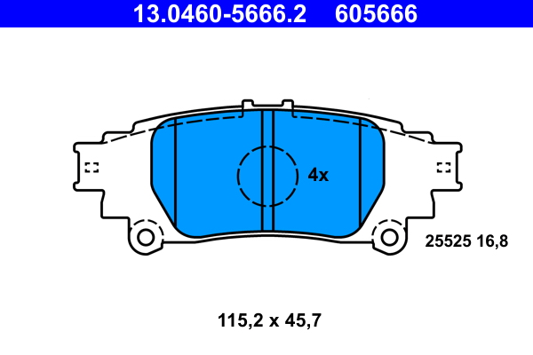 Brake Pad Set, disc brake - 13.0460-5666.2 ATE