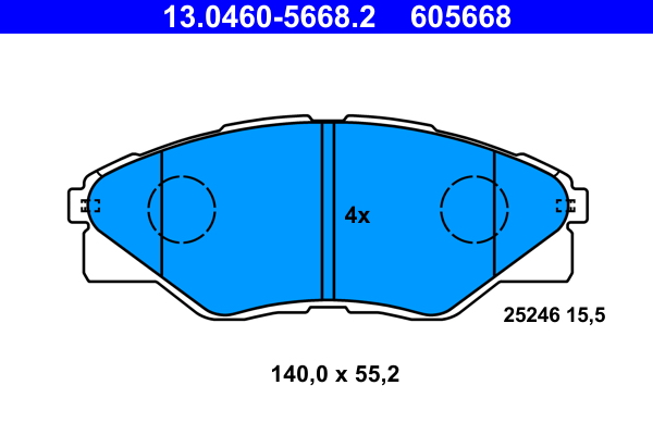 Brake Pad Set, disc brake - 13.0460-5668.2 ATE