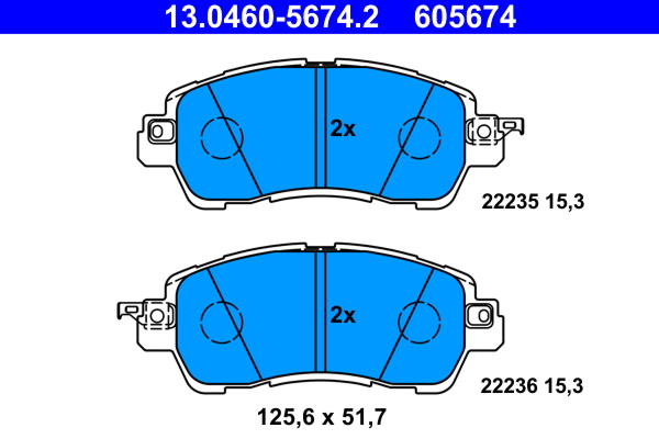 Kit pastiglie freno, Freno a disco - 13.0460-5674.2 ATE