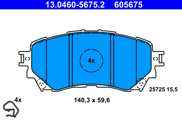Kit pastiglie freno, Freno a disco - 13.0460-5675.2 ATE
