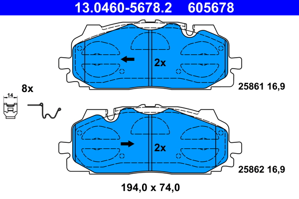 Brake Pad Set, disc brake - 13.0460-5678.2 ATE