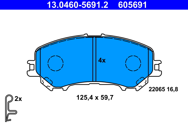 Kit pastiglie freno, Freno a disco - 13.0460-5691.2 ATE