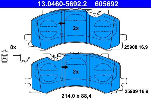 Brake Pad Set, disc brake - 13.0460-5692.2 ATE