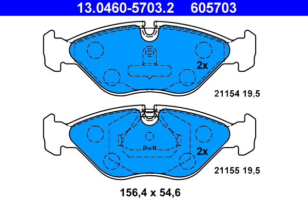 Brake Pad Set, disc brake - 13.0460-5703.2 ATE