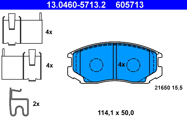 Kit pastiglie freno, Freno a disco - 13.0460-5713.2 ATE