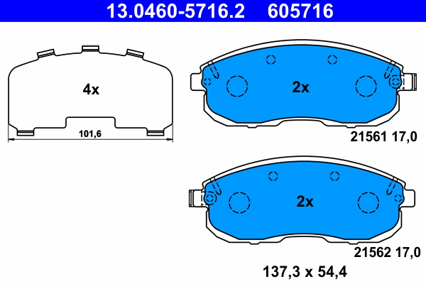 Kit pastiglie freno, Freno a disco - 13.0460-5716.2 ATE
