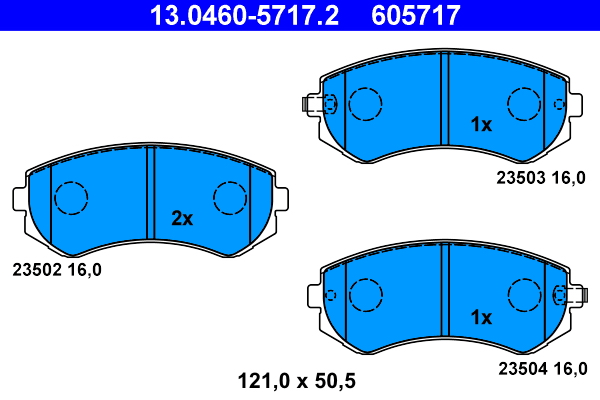 Brake Pad Set, disc brake - 13.0460-5717.2 ATE