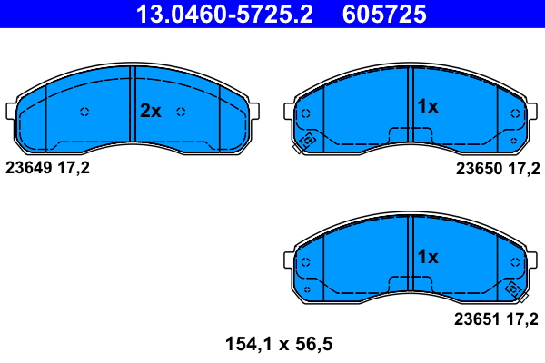 Brake Pad Set, disc brake - 13.0460-5725.2 ATE
