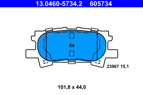 Brake Pad Set, disc brake - 13.0460-5734.2 ATE