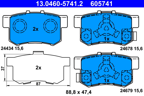 Kit pastiglie freno, Freno a disco - 13.0460-5741.2 ATE