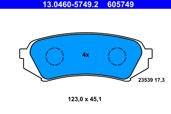 Kit pastiglie freno, Freno a disco - 13.0460-5749.2 ATE