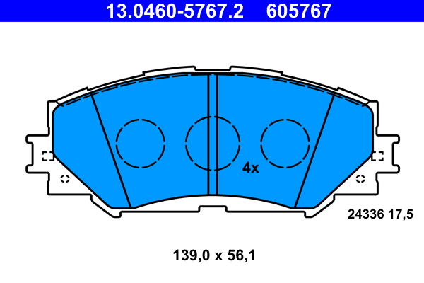 Kit pastiglie freno, Freno a disco - 13.0460-5767.2 ATE