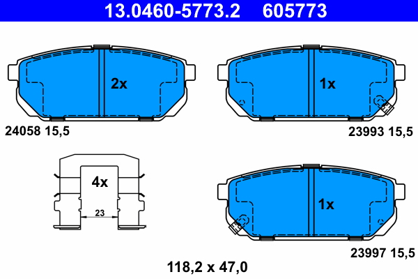 Kit pastiglie freno, Freno a disco - 13.0460-5773.2 ATE