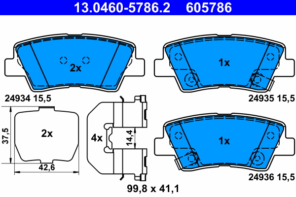 Kit pastiglie freno, Freno a disco - 13.0460-5786.2 ATE