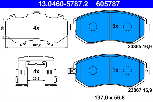 Kit pastiglie freno, Freno a disco - 13.0460-5787.2 ATE