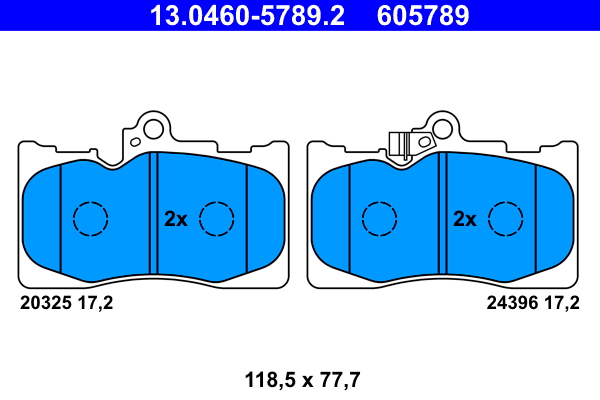 Brake Pad Set, disc brake - 13.0460-5789.2 ATE