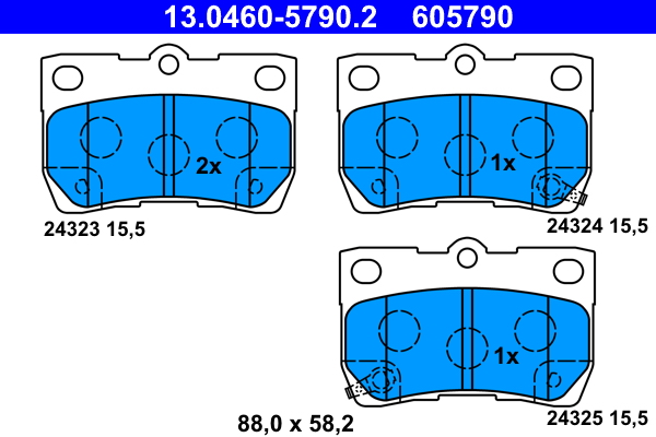 Kit pastiglie freno, Freno a disco - 13.0460-5790.2 ATE