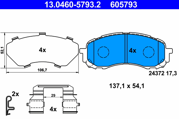 Kit pastiglie freno, Freno a disco - 13.0460-5793.2 ATE