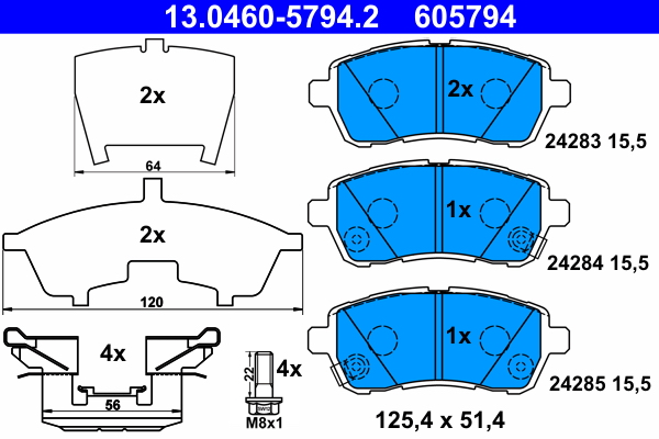 Kit pastiglie freno, Freno a disco - 13.0460-5794.2 ATE