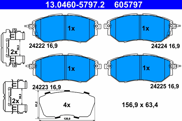 Kit pastiglie freno, Freno a disco - 13.0460-5797.2 ATE