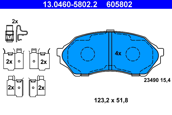 Brake Pad Set, disc brake - 13.0460-5802.2 ATE