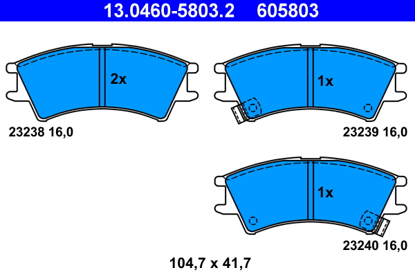 Kit pastiglie freno, Freno a disco - 13.0460-5803.2 ATE