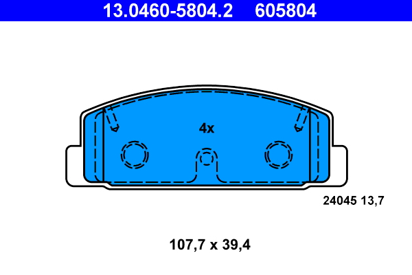 Kit pastiglie freno, Freno a disco - 13.0460-5804.2 ATE