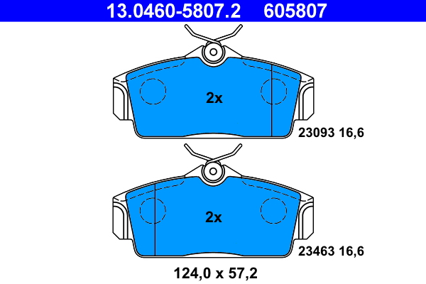 Brake Pad Set, disc brake - 13.0460-5807.2 ATE