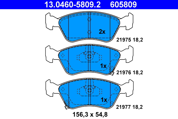 Kit pastiglie freno, Freno a disco - 13.0460-5809.2 ATE