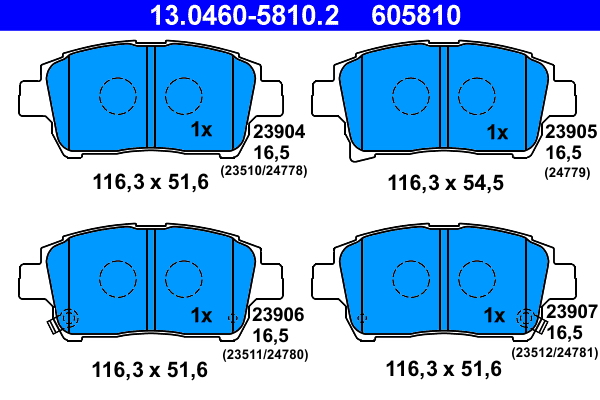 Brake Pad Set, disc brake - 13.0460-5810.2 ATE