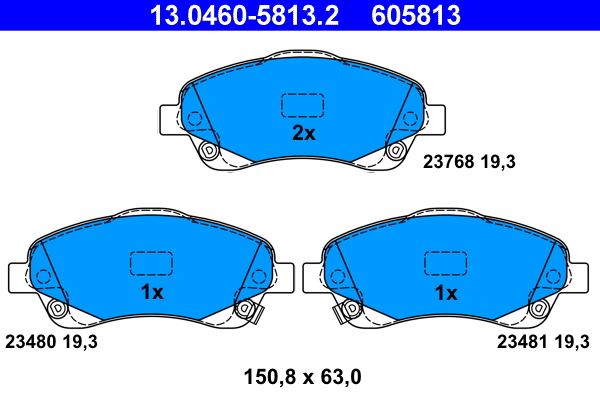 Brake Pad Set, disc brake - 13.0460-5813.2 ATE