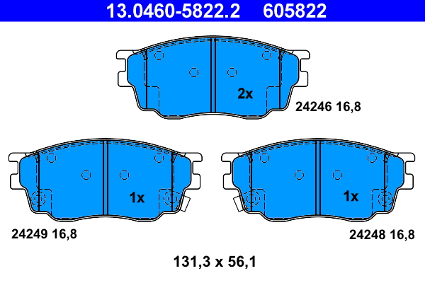 Kit pastiglie freno, Freno a disco - 13.0460-5822.2 ATE
