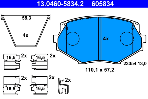 Kit pastiglie freno, Freno a disco - 13.0460-5834.2 ATE
