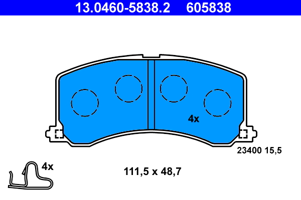 Brake Pad Set, disc brake - 13.0460-5838.2 ATE