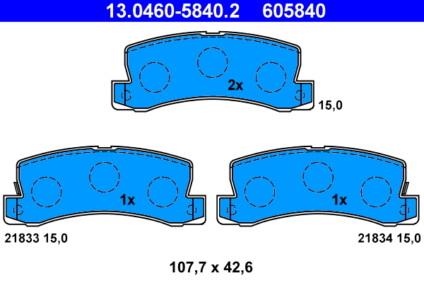 Kit pastiglie freno, Freno a disco - 13.0460-5840.2 ATE