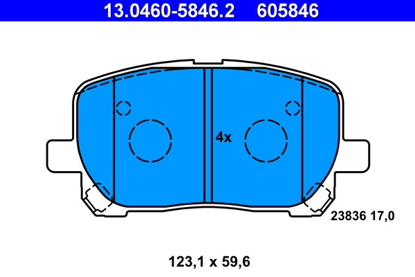 Brake Pad Set, disc brake - 13.0460-5846.2 ATE