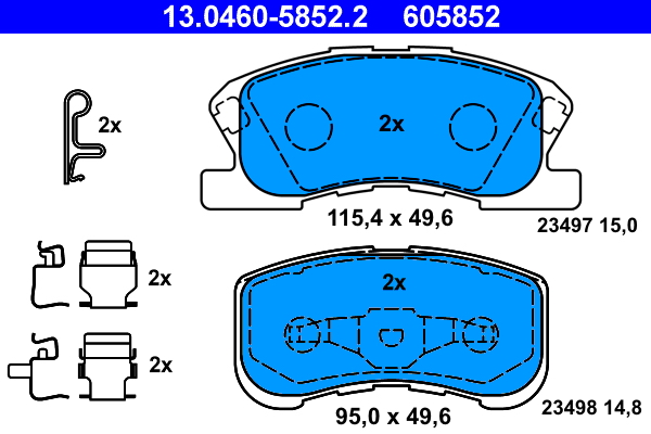 Brake Pad Set, disc brake - 13.0460-5852.2 ATE