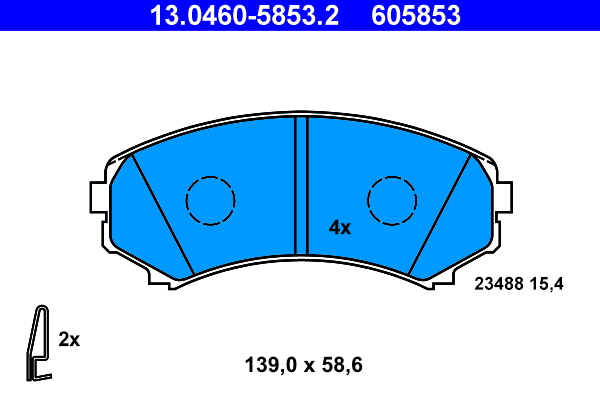 Brake Pad Set, disc brake - 13.0460-5853.2 ATE